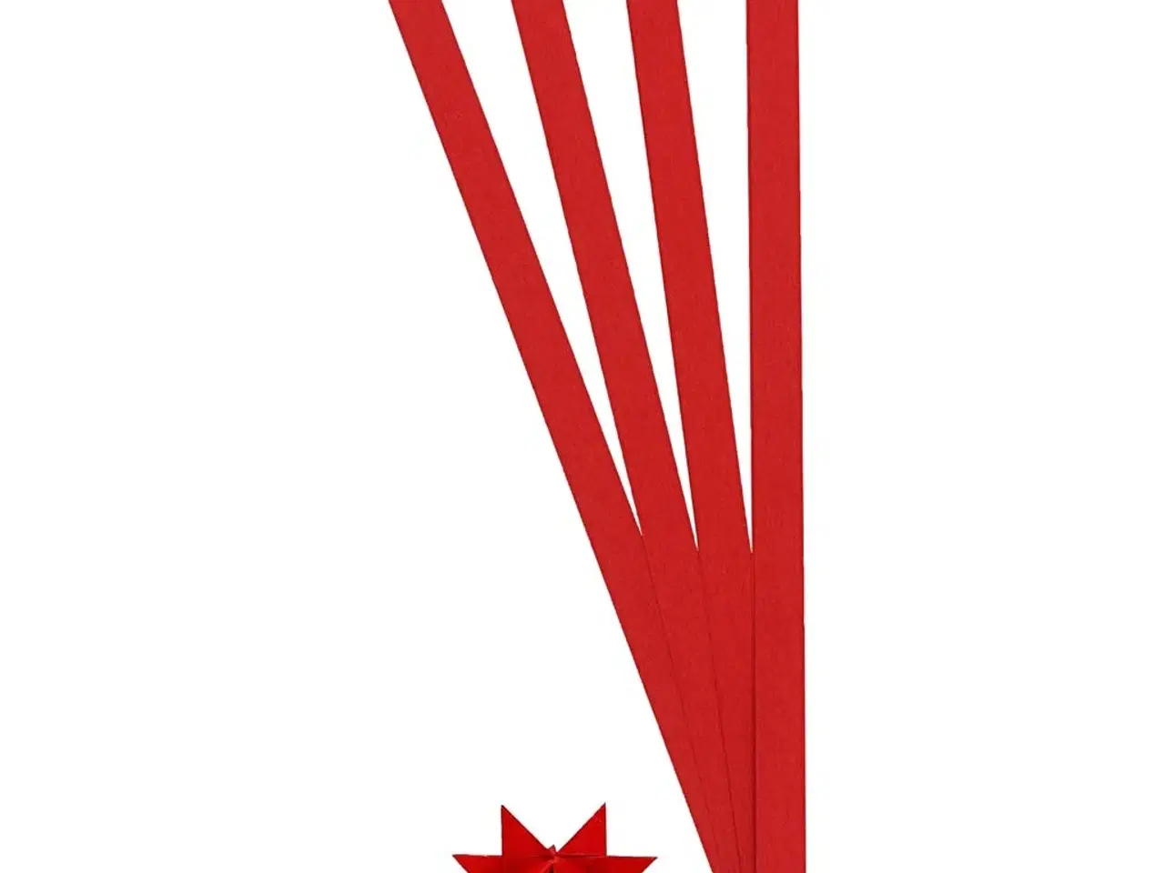 Billede 1 - Stjernestrimler, L: 45 cm, diam. 4,5 cm, B: 10 mm, rød, 100strimler/ 1 pk.