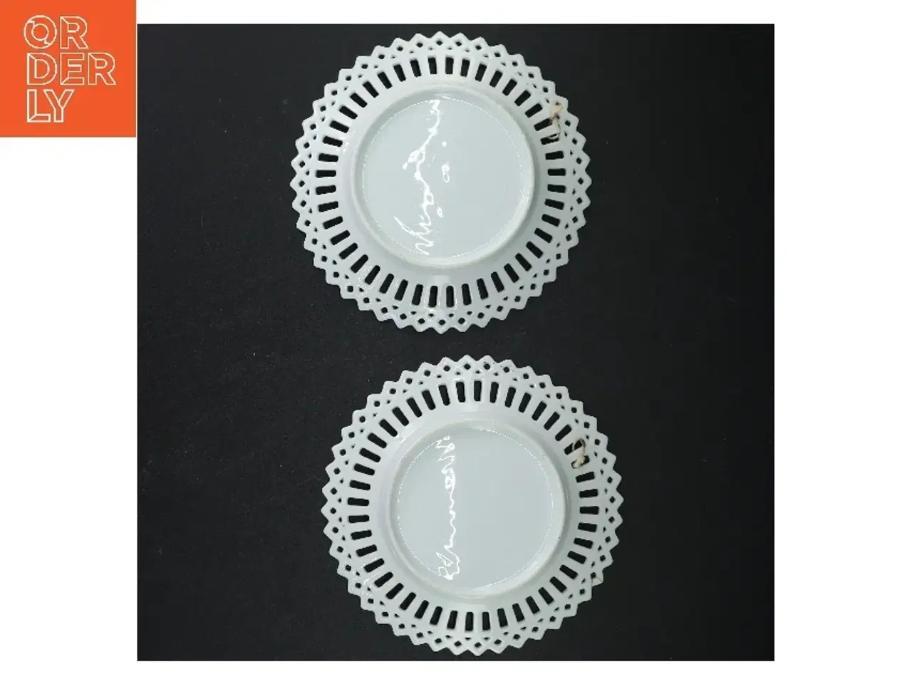 Billede 4 - Dekorative porcelænstallerkner med blonde kanter