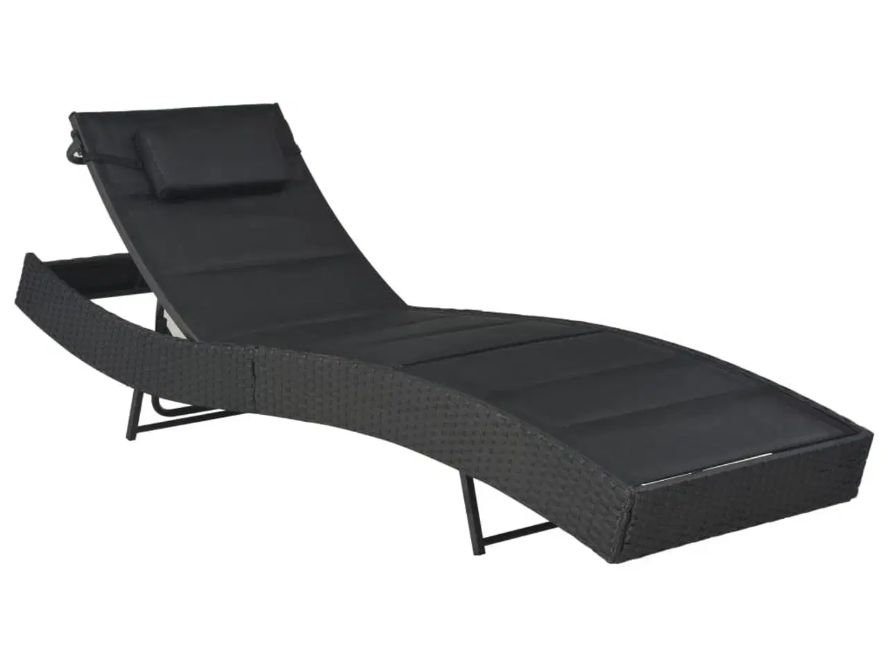 Billede 1 - Liggestol polyrattan og textilene sort