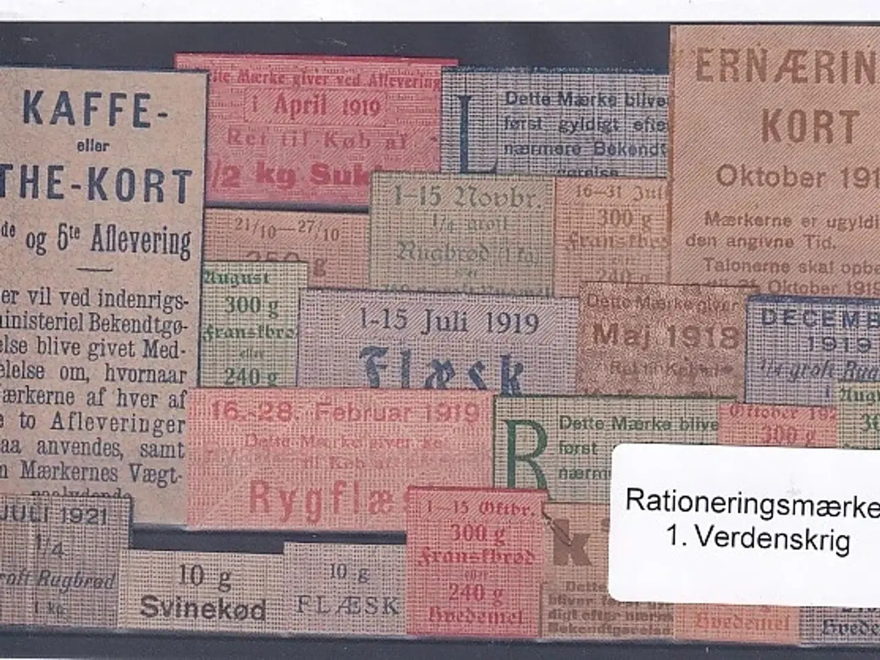 Billede 1 - Rationeringsmærker - 1. Verdenskrig