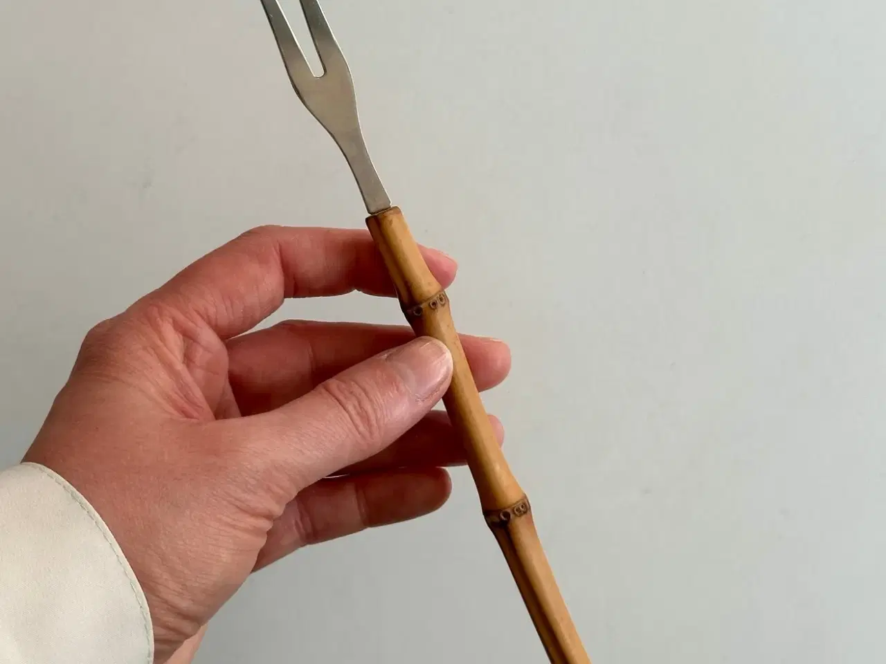 Billede 2 - Pålægsgaffel, stål og bambus