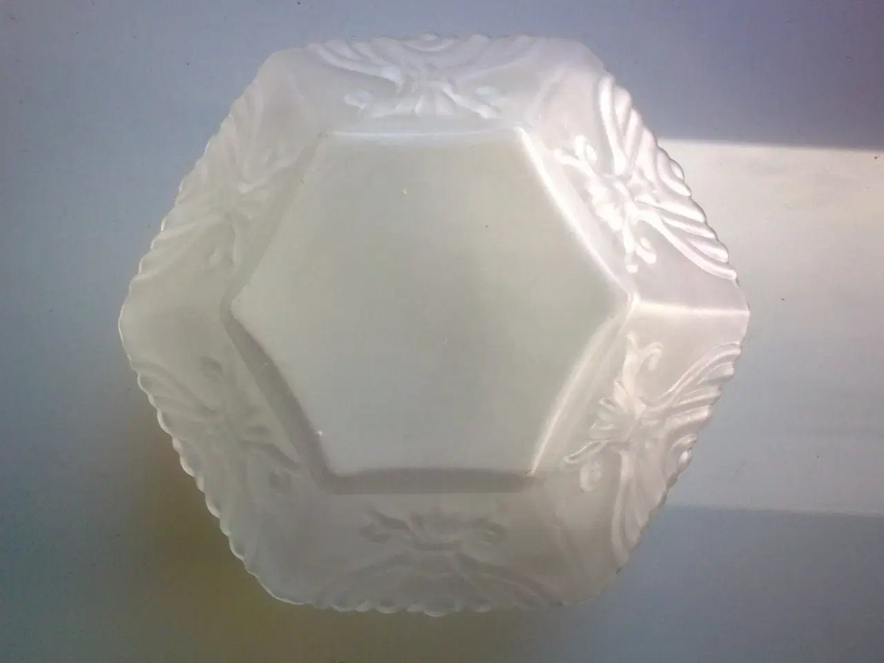 Billede 4 - Art Nouveau skrin i matteret glas 6-kantet