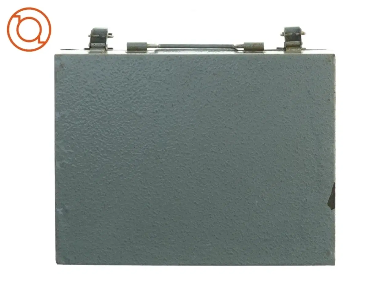 Billede 2 - Lille grå metalkuffert (str. 23 x 17 x 4 cm)