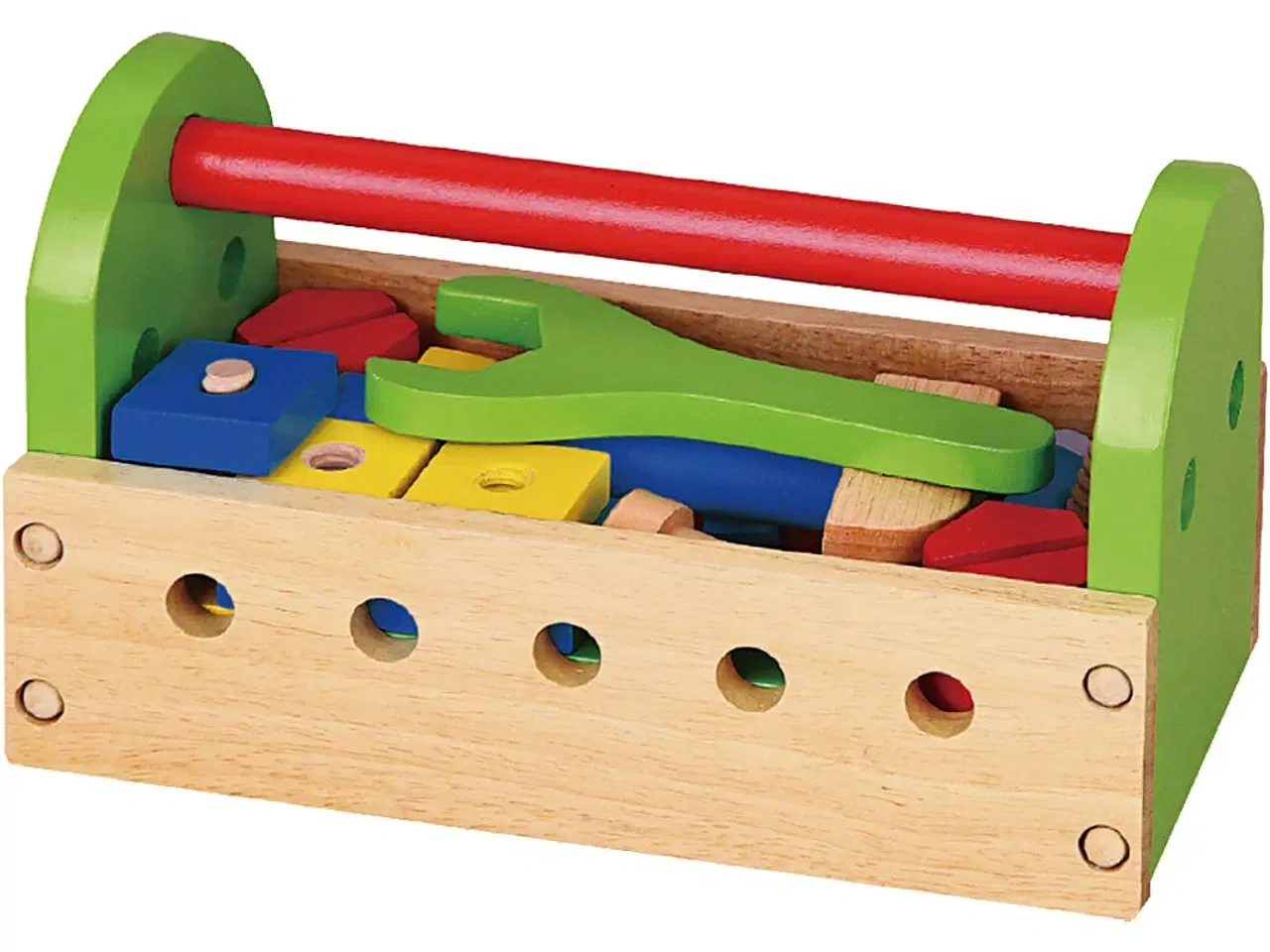 Billede 1 - VIGA Træ Værktøjskasse til Børn - 25x14x12 cm