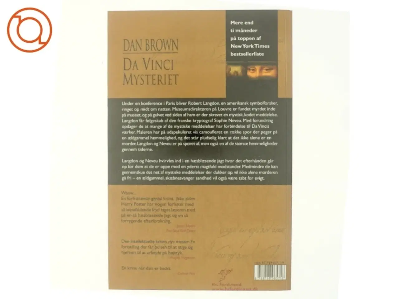 Billede 3 - Da Vinci mysteriet af Dan Brown (Bog)