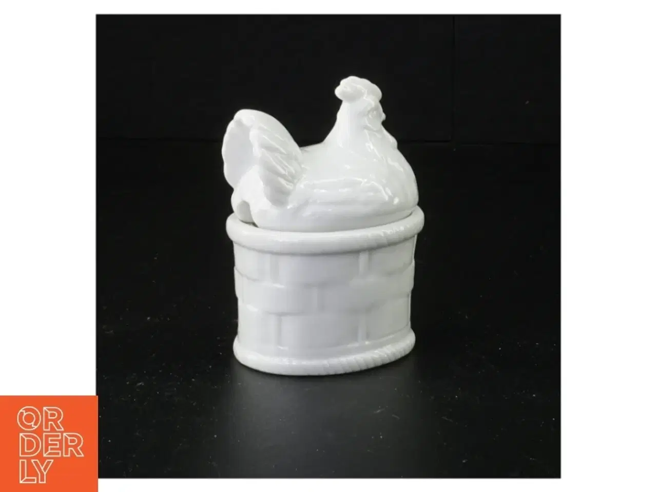 Billede 3 - Hvid porcelæns høne (str. 10 x 7 x 6 cm)