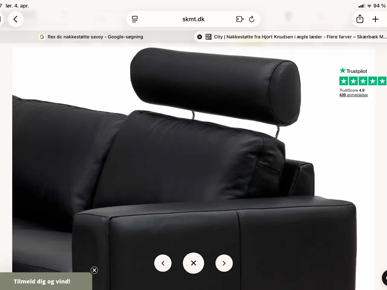 Billede 2 - Sort læder nakkestøtte