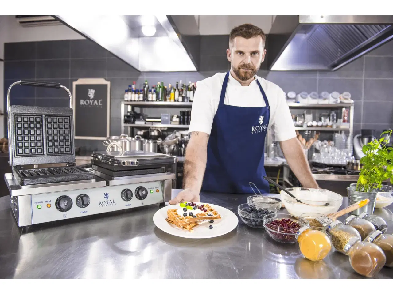 Billede 4 - Industri Dobbelt Vaffeljern – Rektangulært – 4 kW