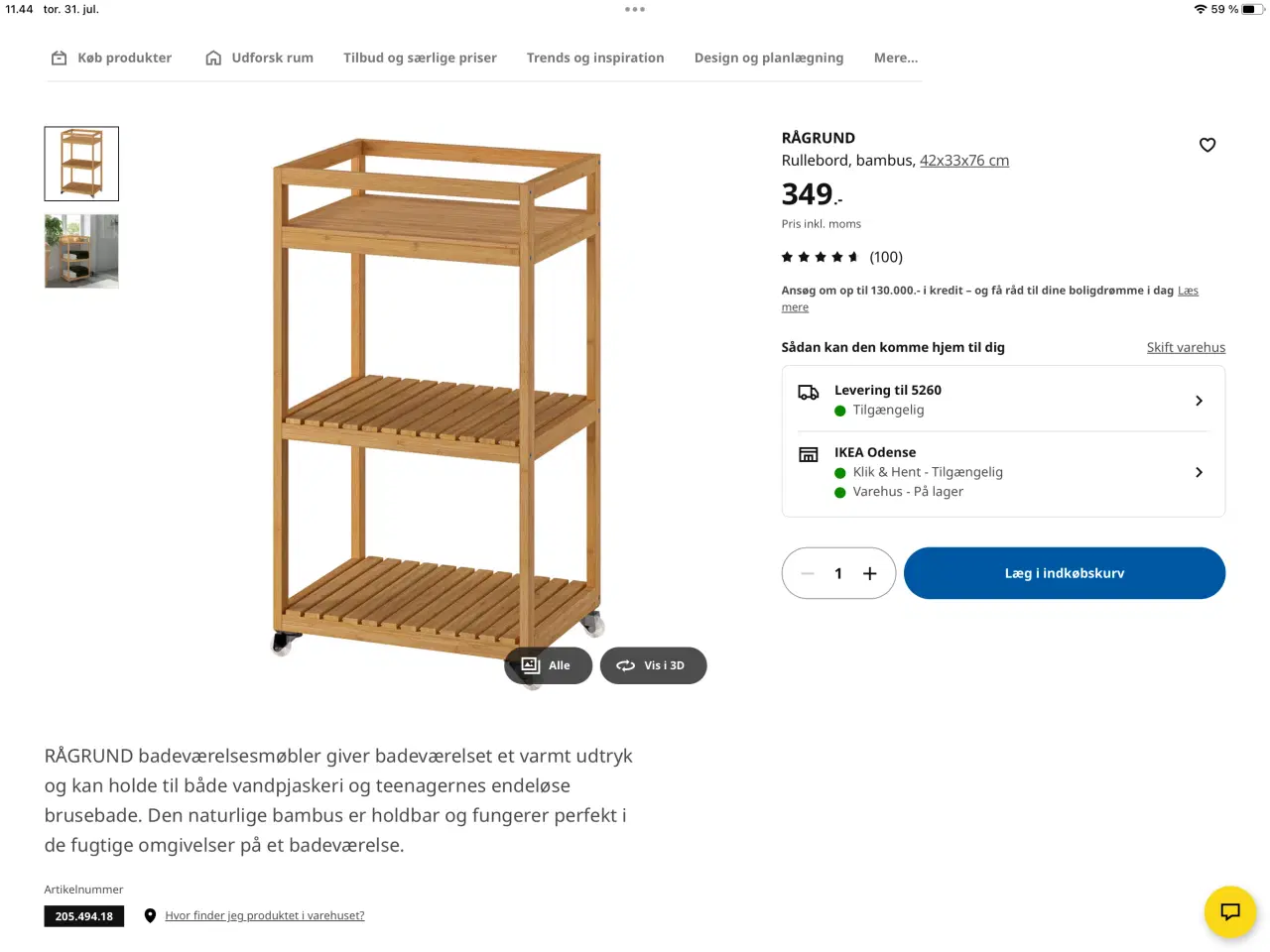 Billede 2 - Ikea rullebord