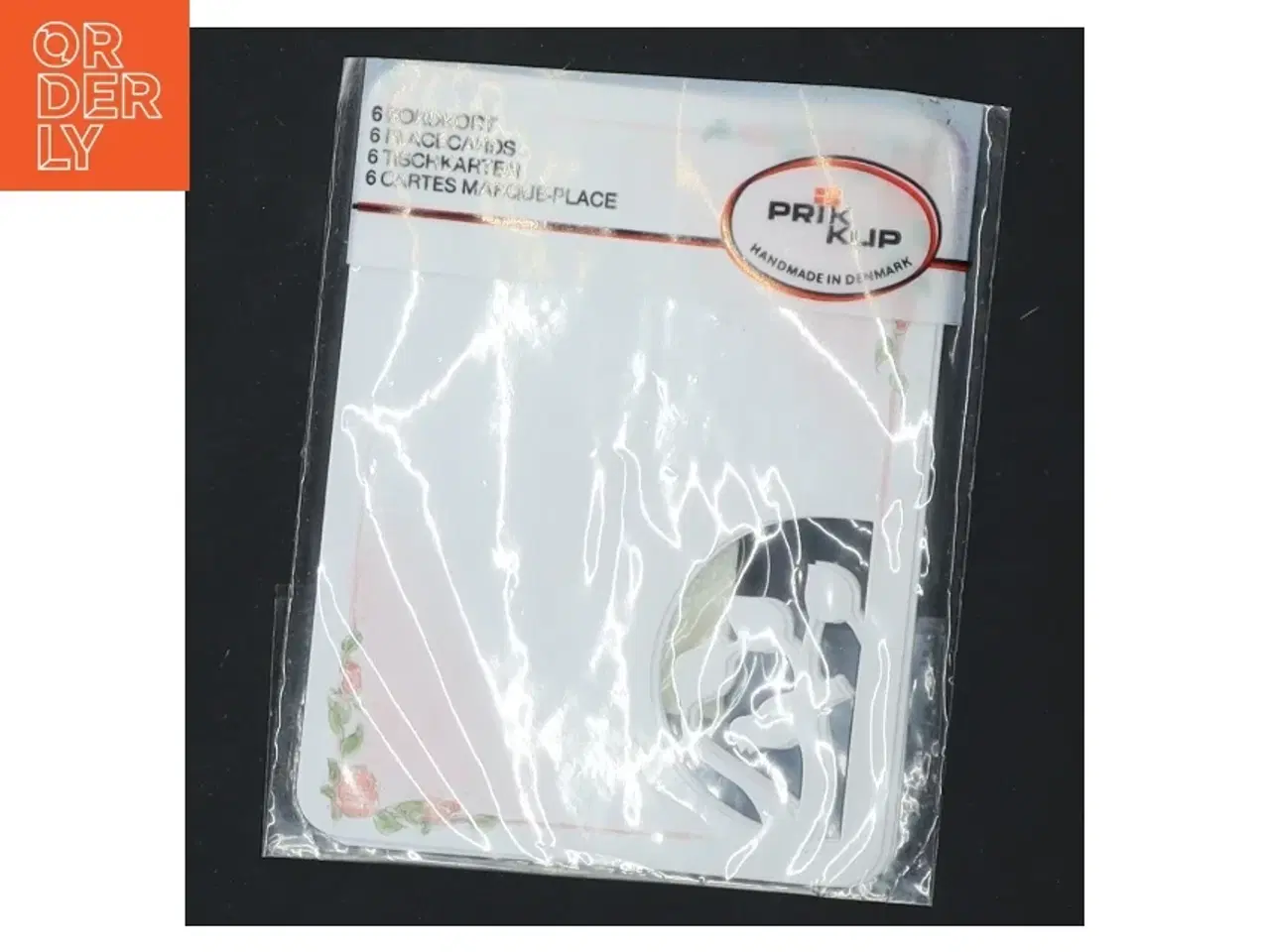 Billede 2 - Bordkort med blomstermotiv fra Prik Klip (str. 11x8 cm)