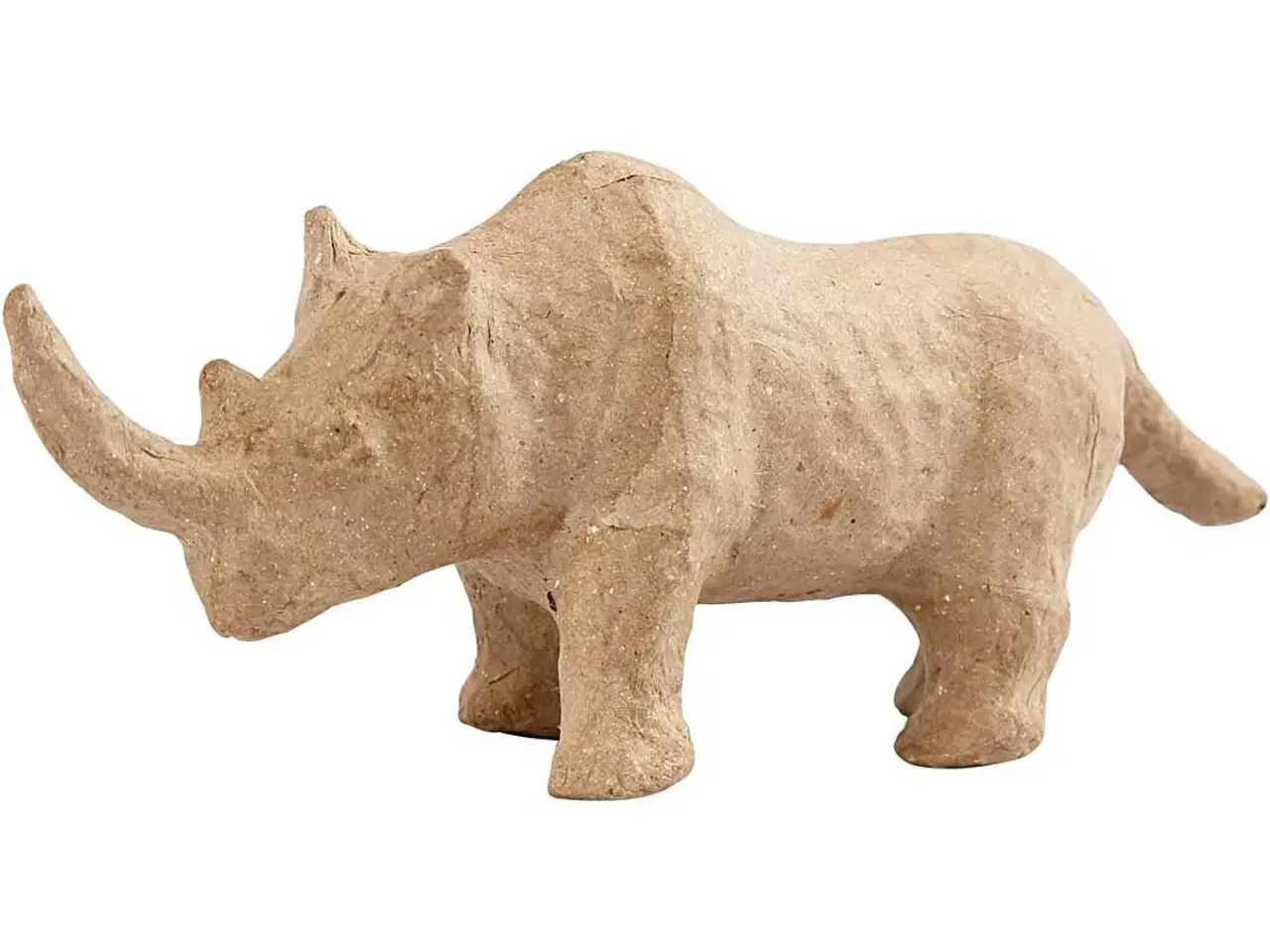 Billede 1 - Dekorativt Næsehorn i Papmaché - 18 cm