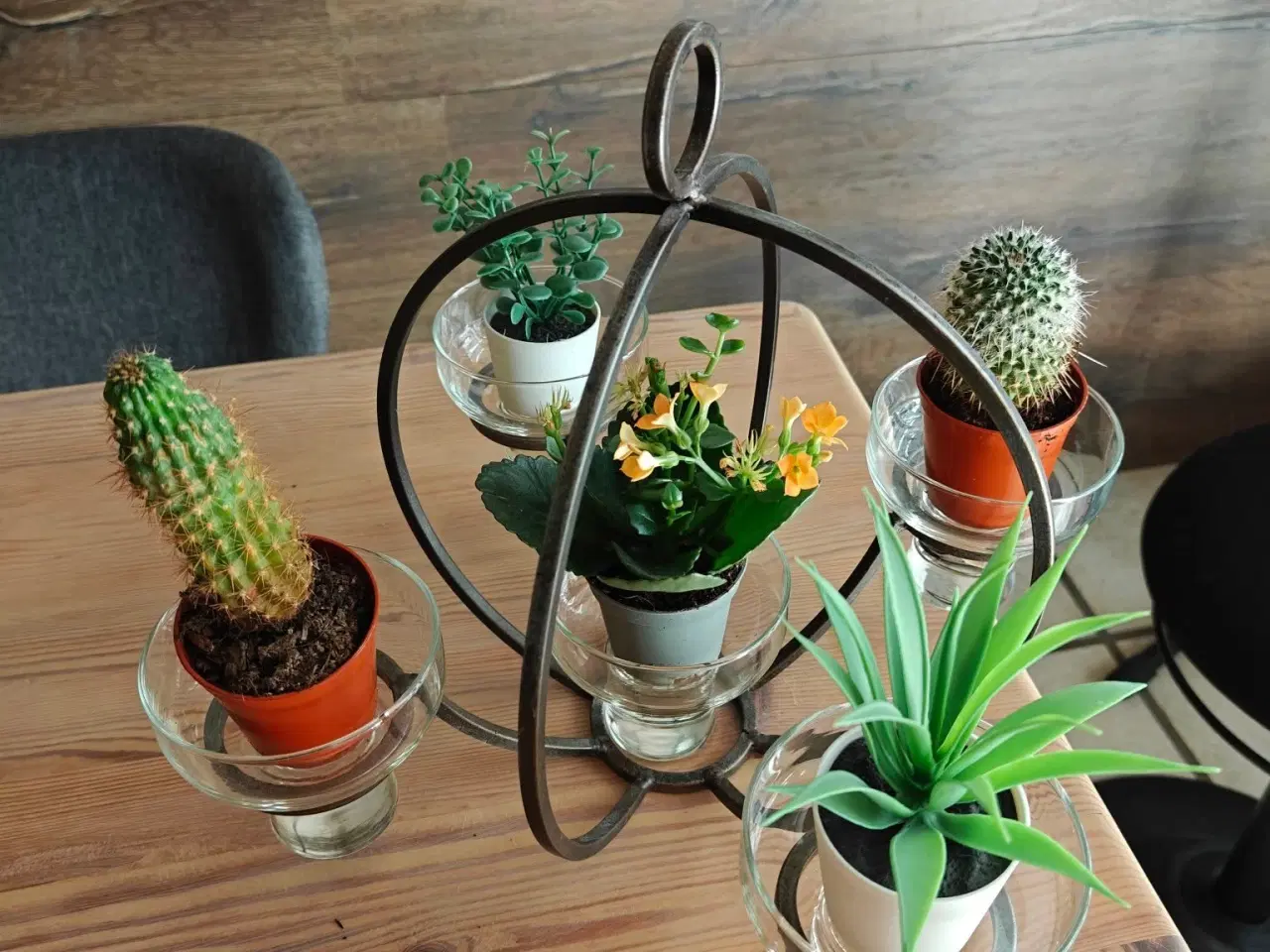 Billede 5 - Lofthængt jern-ophæng til fyrfadslys/små blomster