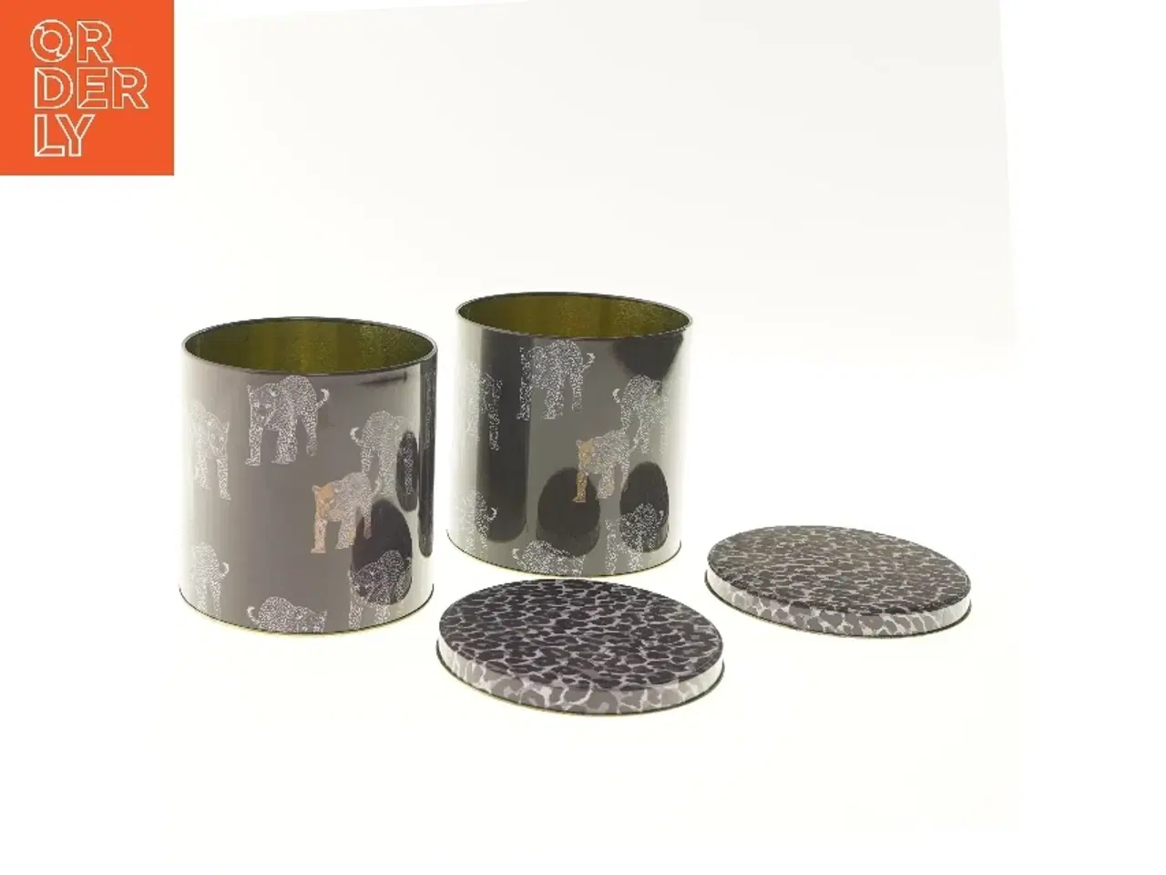 Billede 5 - Dekorative opbevaringsdåser med leopardprint (str. 2 stk Ø 16 cm længde 15,5 cm)