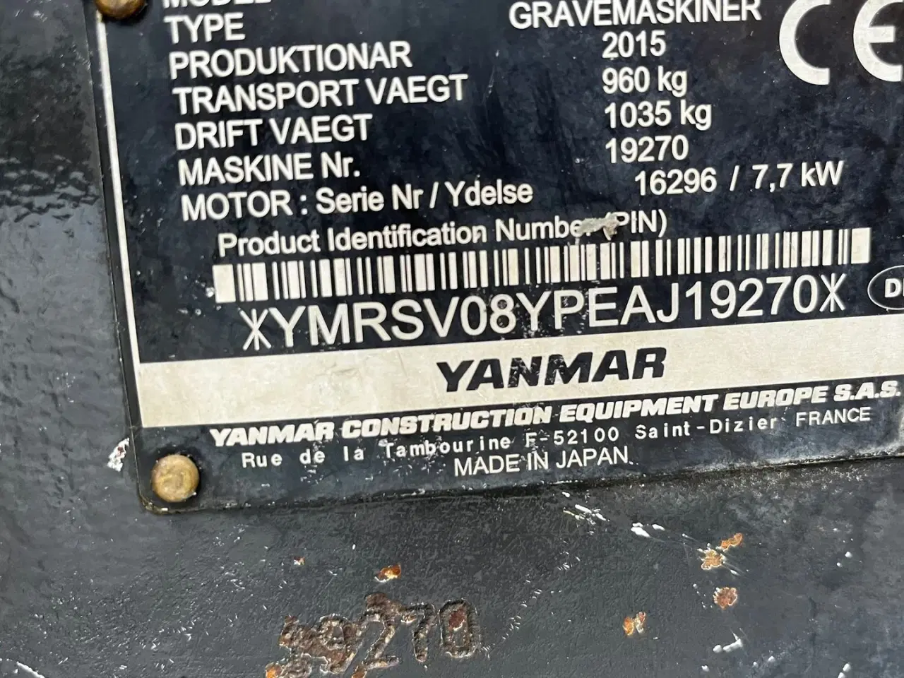 Billede 6 - Yanmar SV08 Hurtih skifte og 3 skovle