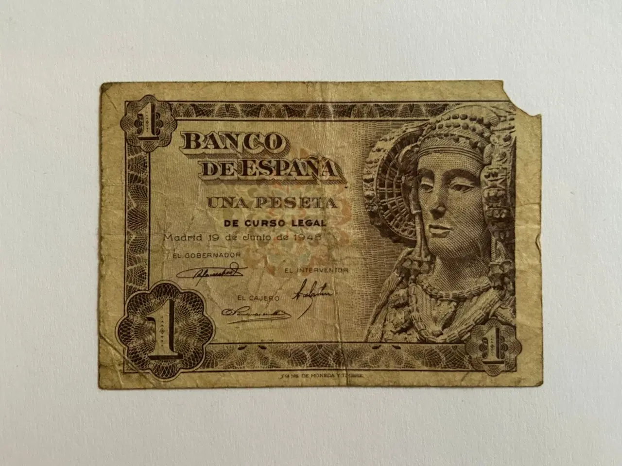 Billede 1 - 1 Peseta Spain 1948 - Bad condition