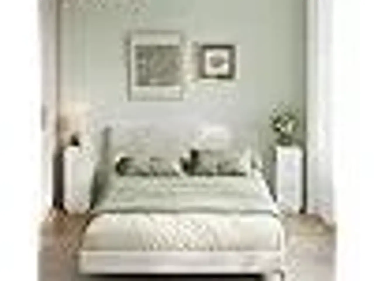 Billede 2 - Sengebord smalt sæt af 2 2 skuffer, åbent rum, vendbar montering, cloud white