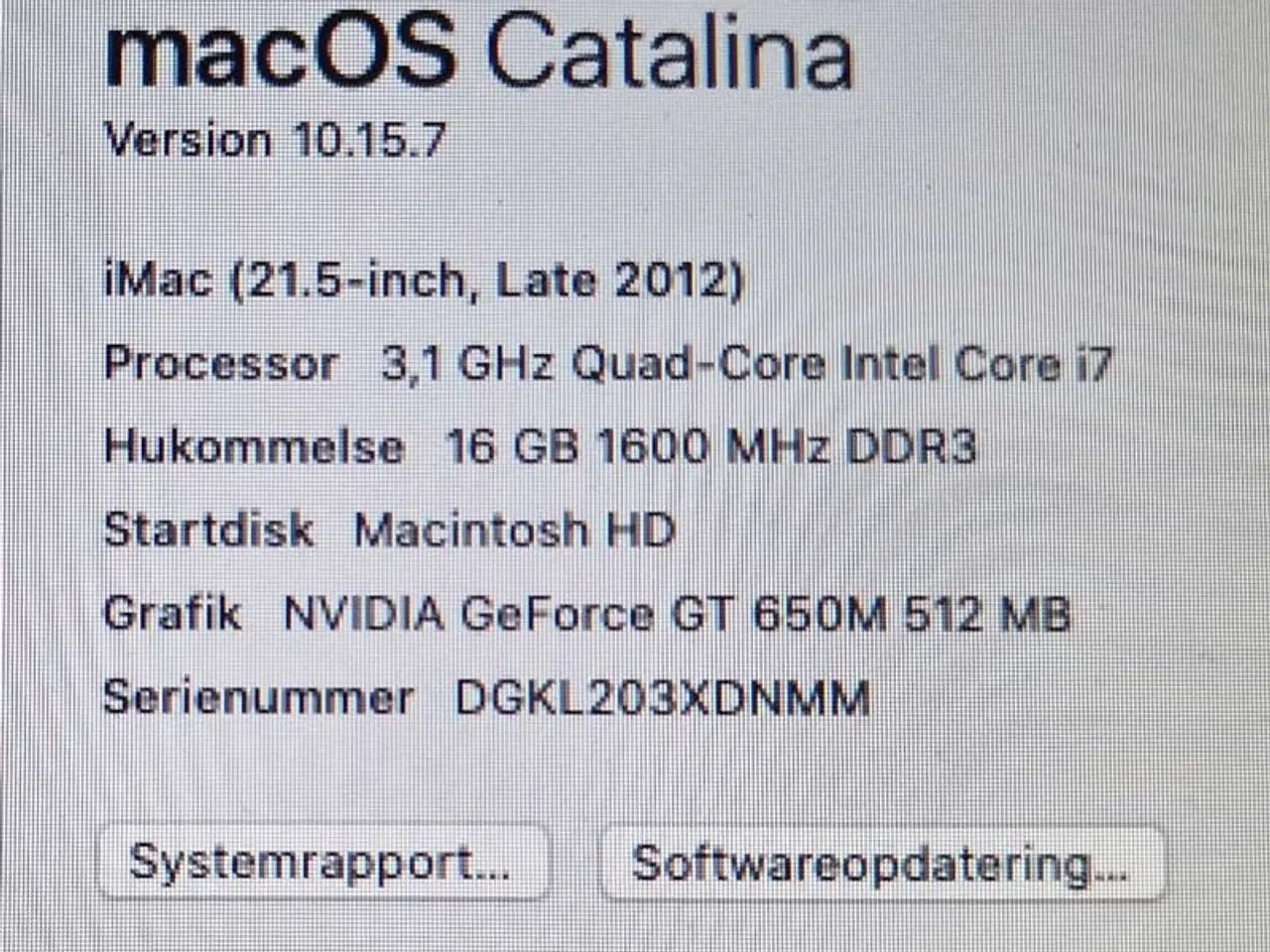 Billede 5 - iMac 21.5, i7, 512 SSD, 16 GB, tast, CD drev, Aalb