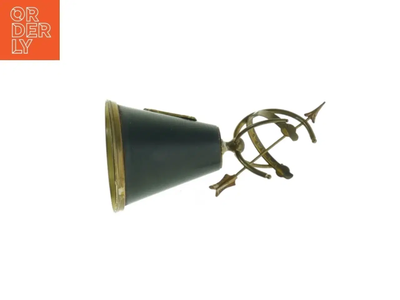 Billede 3 - Vintage messing teak træ sol ur (str. 16 x, 8 cm)