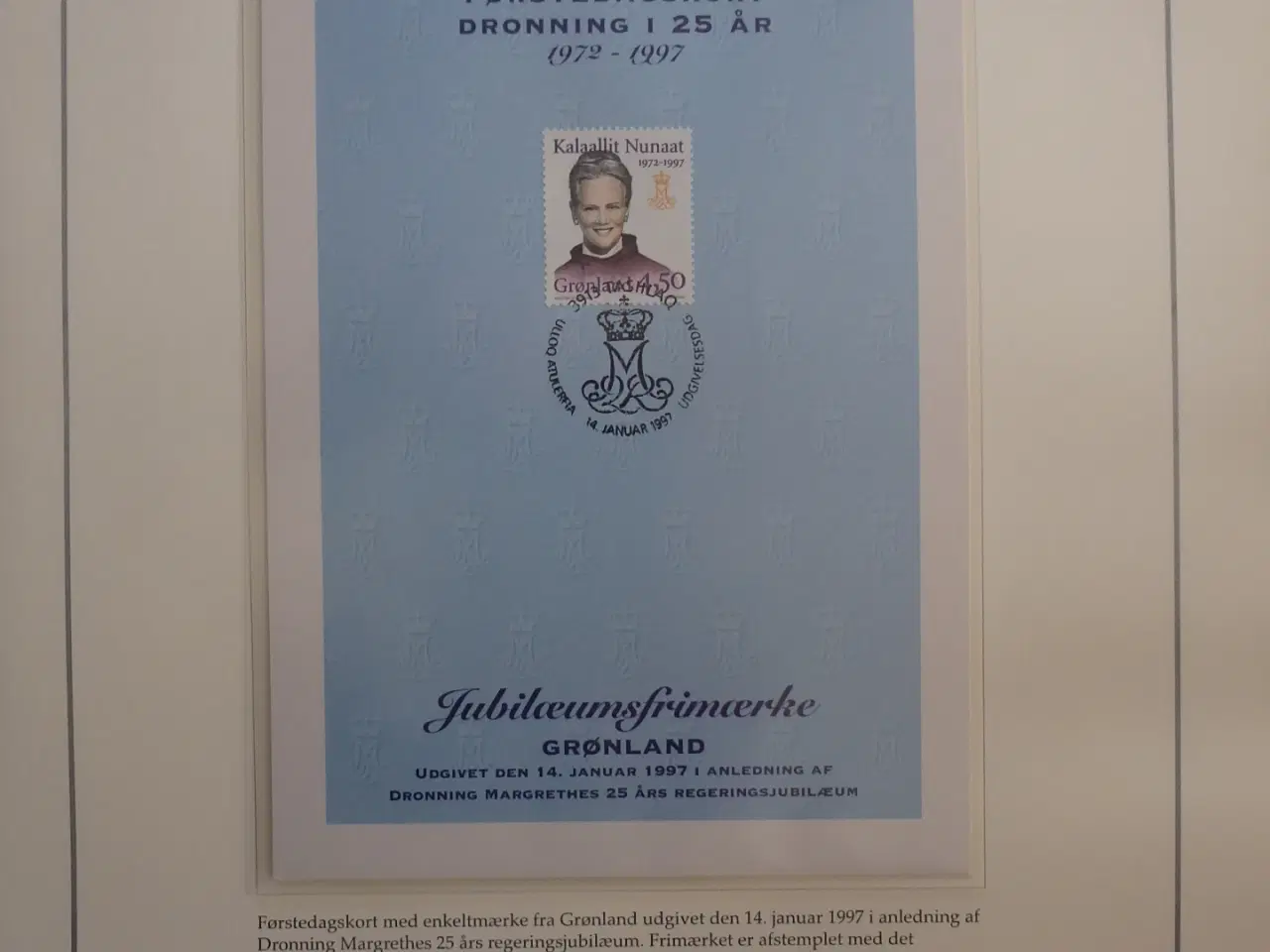 Billede 1 - Frimærke og møntsamling Dronning Margrethes 25 år