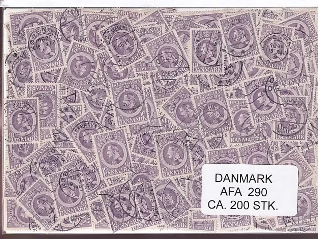 Billede 1 - Danmark 200 stk Afa 290 Stemplet/ustemplet.