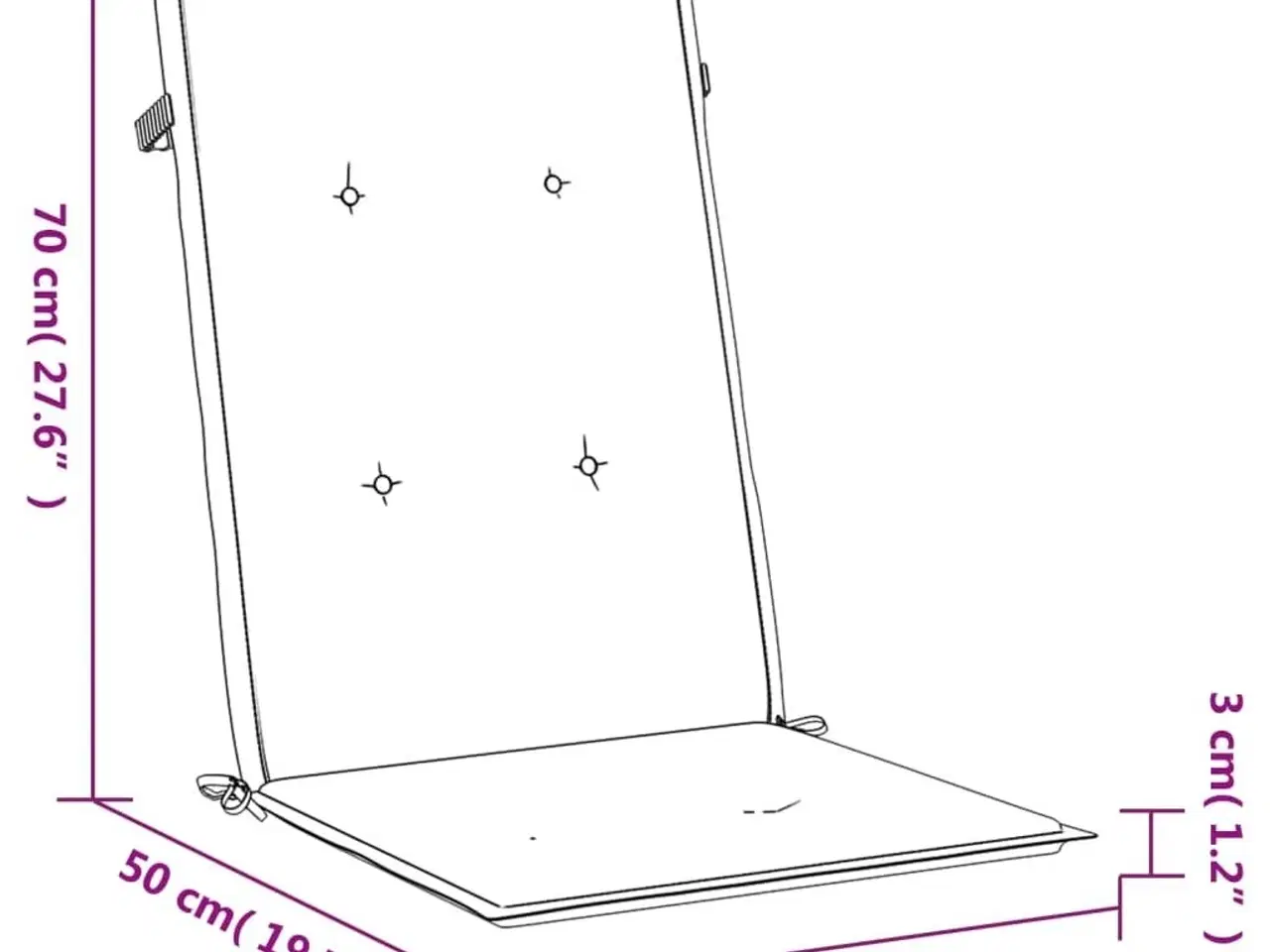 Billede 8 - Stolehynder m. høj ryg 4 stk. 120x50x3 cm stof antracit