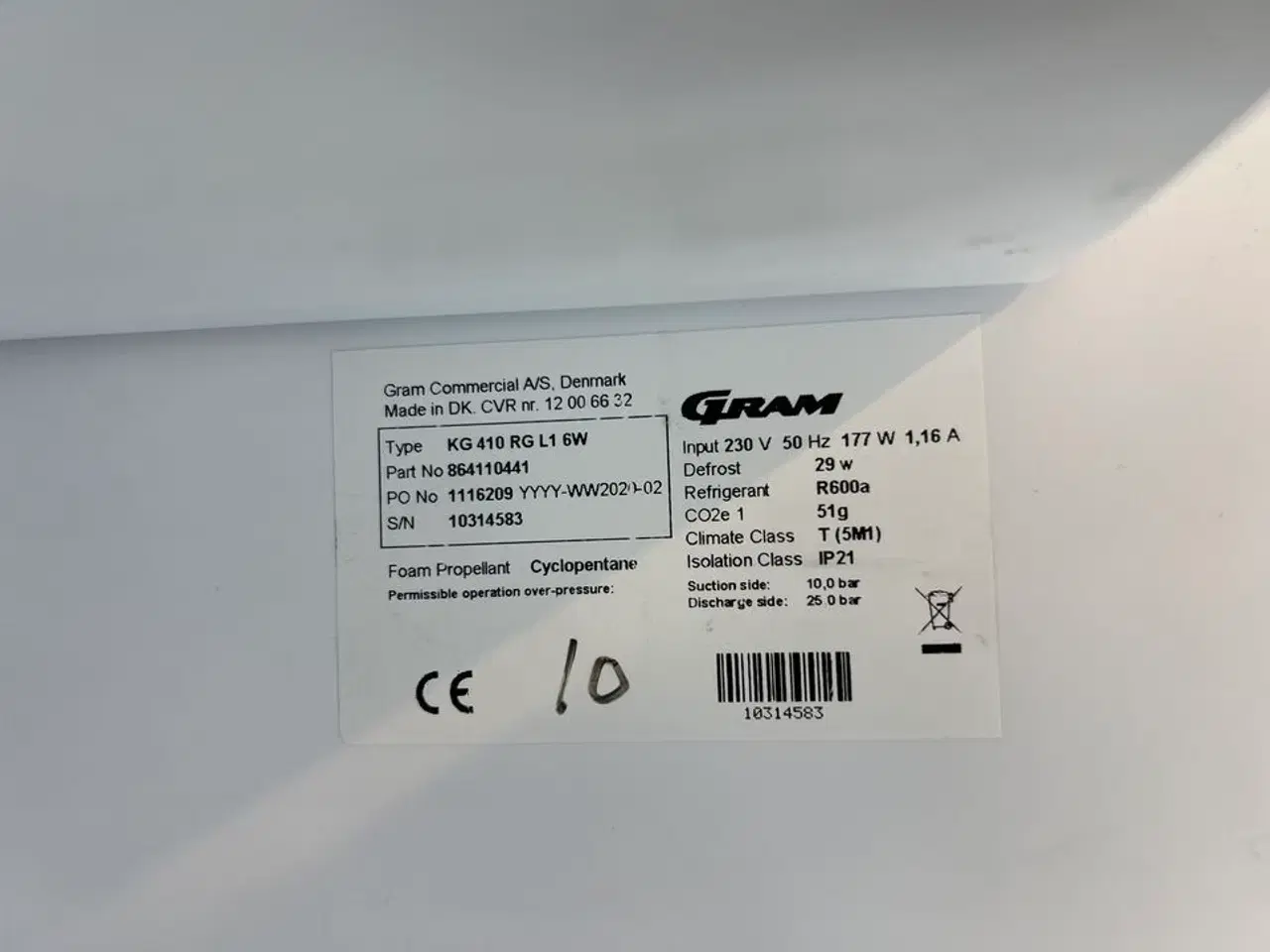 Billede 2 - Displaykøleskab GRAM KG 410 RG L1