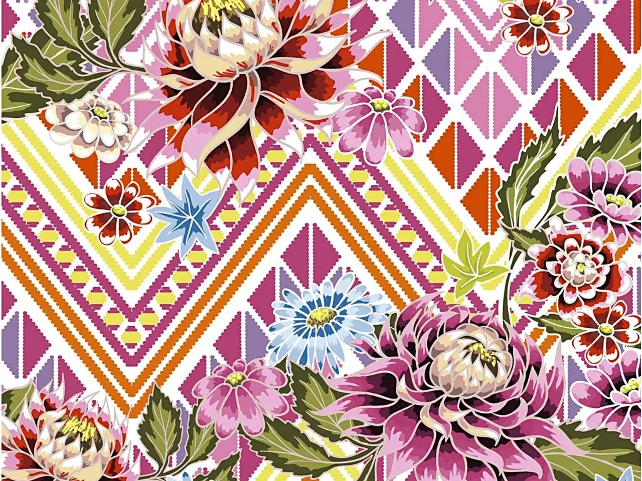 Billede 1 - Blomsterservietter 33x33 cm - 20 stk. i pakke