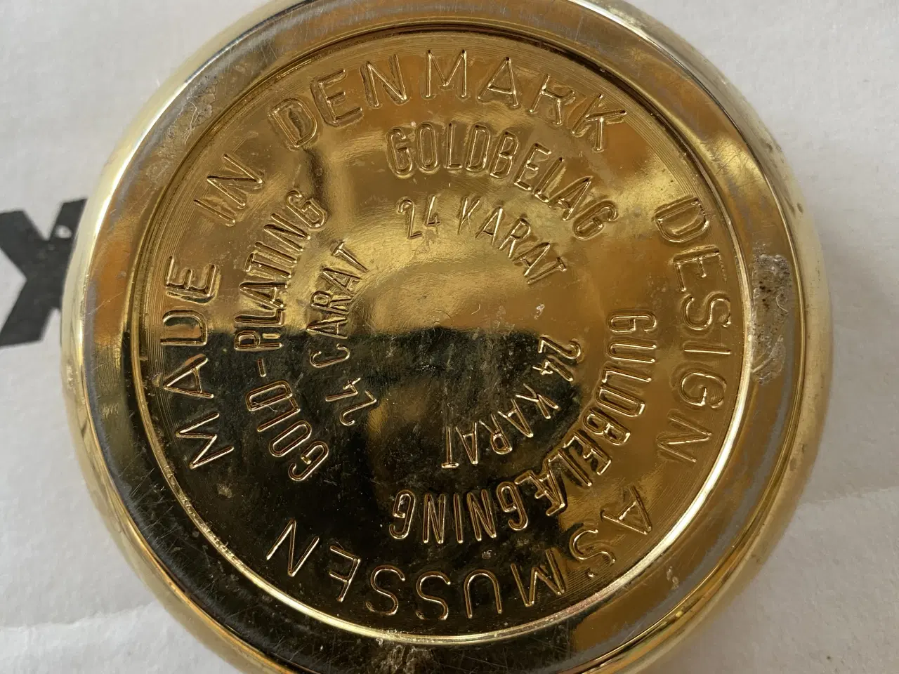 Billede 2 - Asmussen lysestage med belægning i 24 karat guld