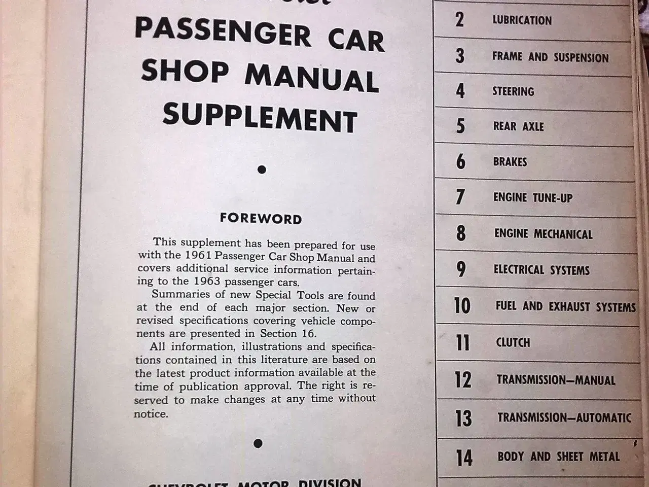 Billede 2 - Original Shop Manual, 1963 Chevrolet.