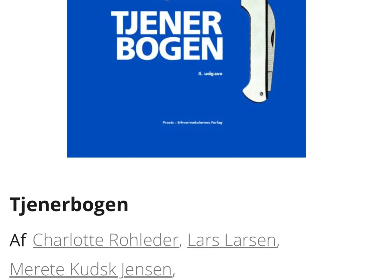 Billede 1 - Tjenerbogen 4.udgave