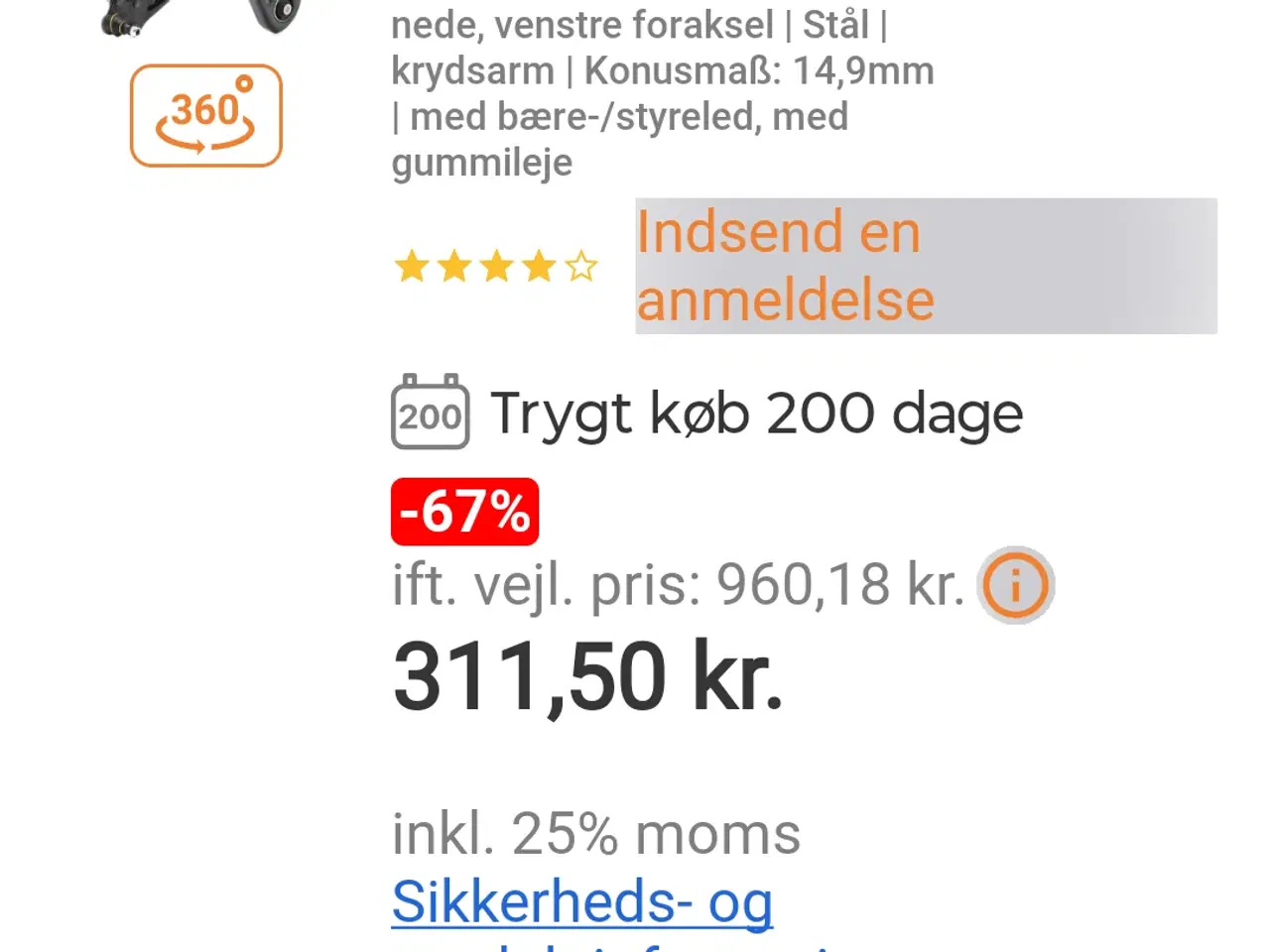 Billede 2 - Vw bærearme