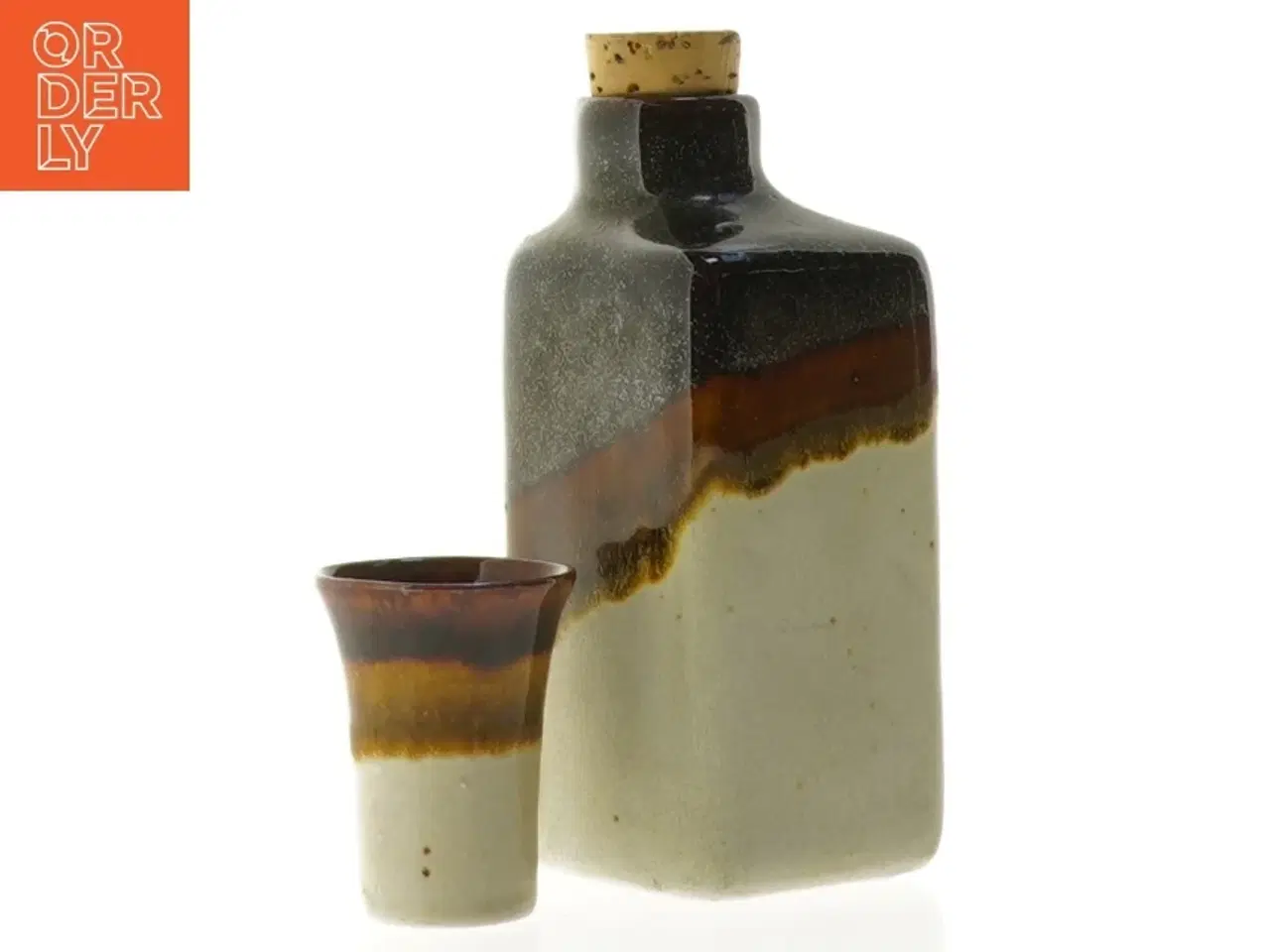 Billede 5 - Keramik Sake Sæt (str. 13 x 5 cm og 5 x 4 cm)