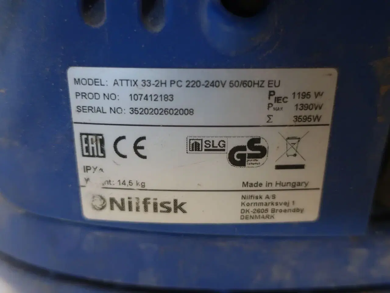 Billede 3 - Industristøvsuger NILFISK Model: ATTIX 33-2H PC