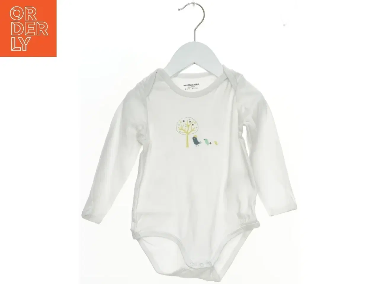 Billede 1 - Hvid bodystocking med print fra Vertbaudet (str. 86)