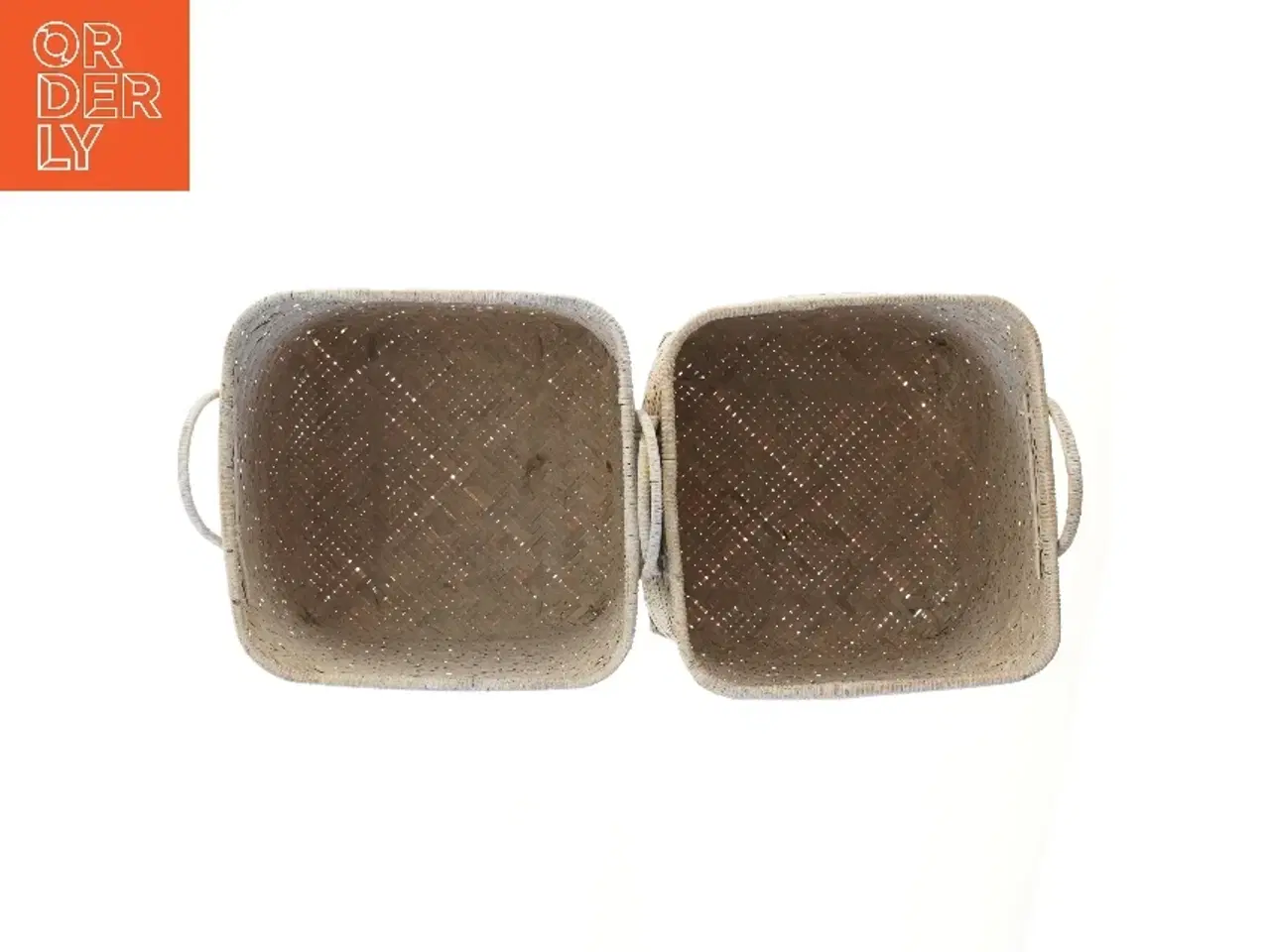 Billede 3 - Flettede opbevaringskurve med håndtag (str. 27x25 cm)