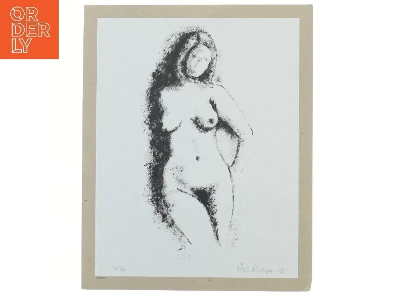 Billede 1 - Studie billede kvinde signeret Claus Ryskjær (str. 34x42 cm)