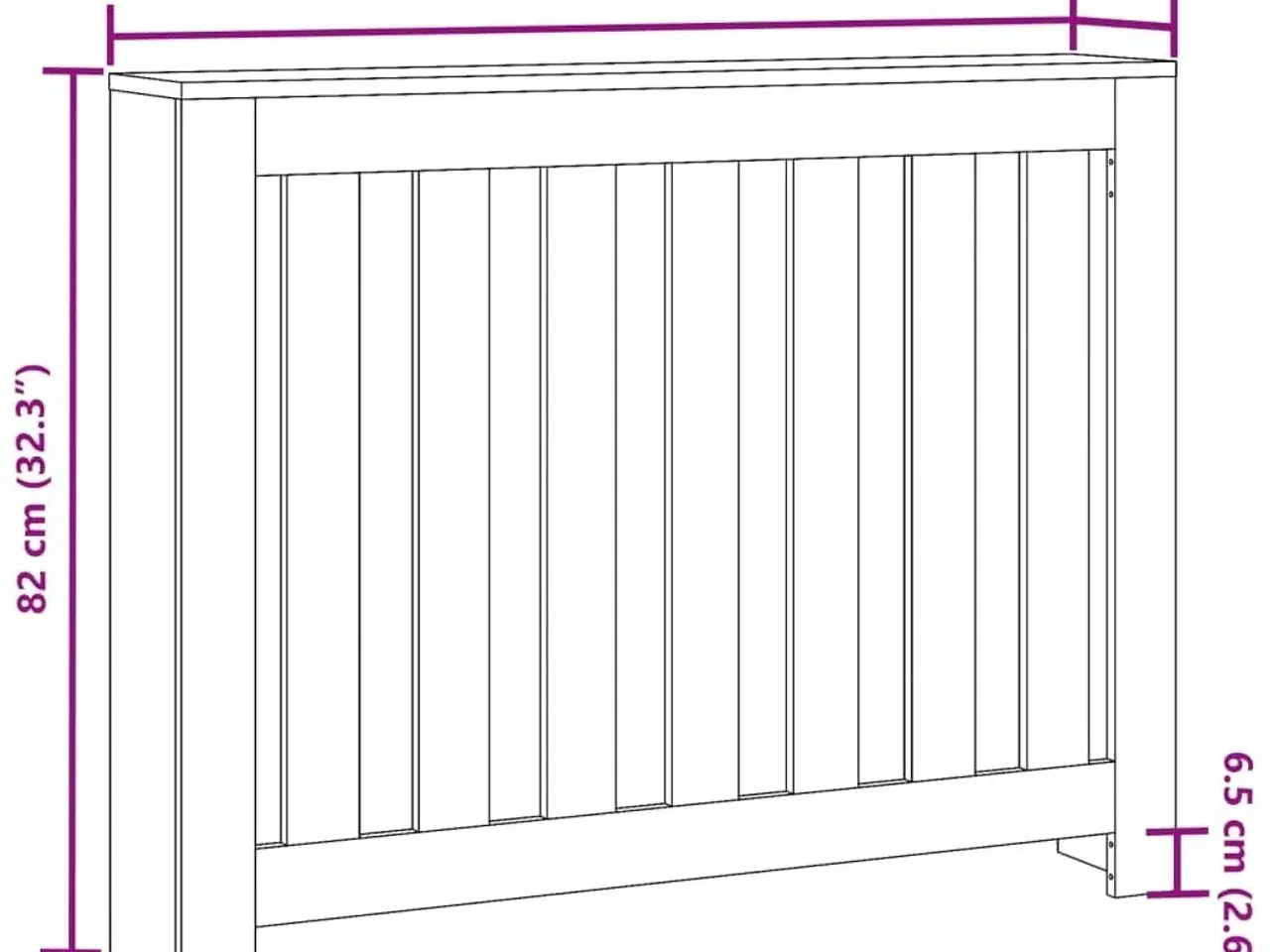 Billede 8 - Radiatorskjuler 104x20x82 cm konstrueret træ hvid
