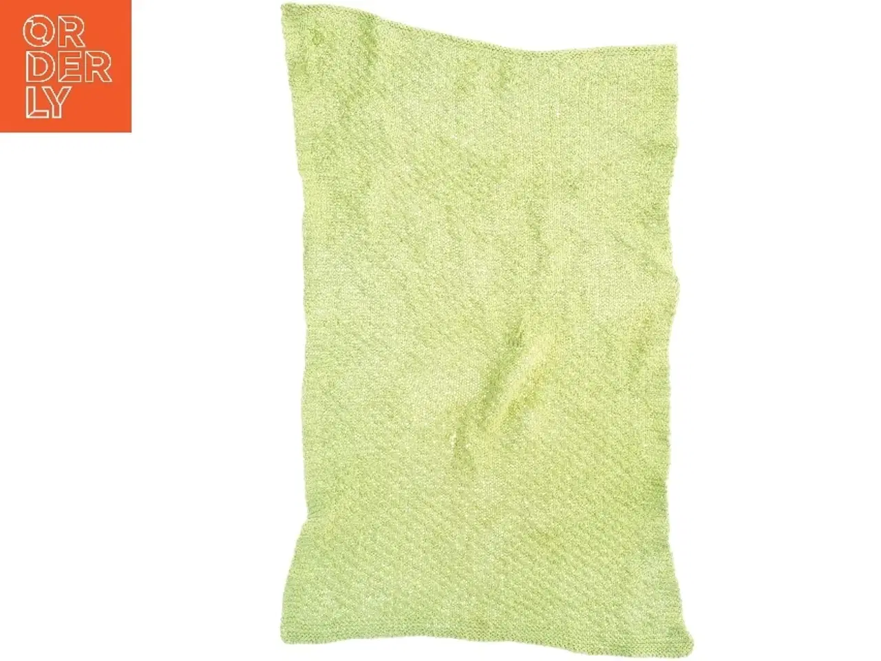 Billede 3 - Grønt strikket tæppe (str. 64 x 36 cm)