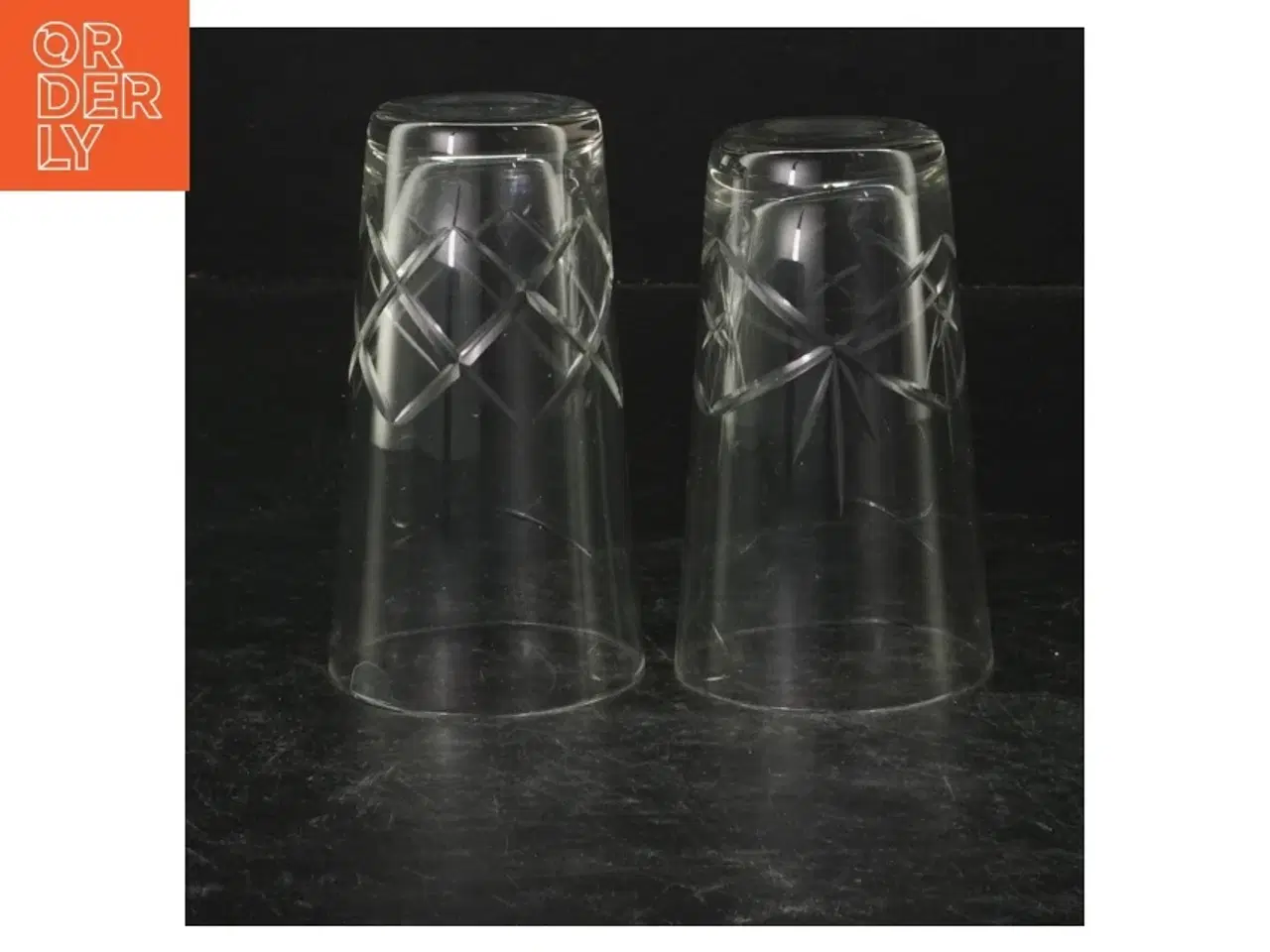 Billede 1 - Sæt af slebne glas (str. Ø. 6,5 cm. længde, 10 cm)