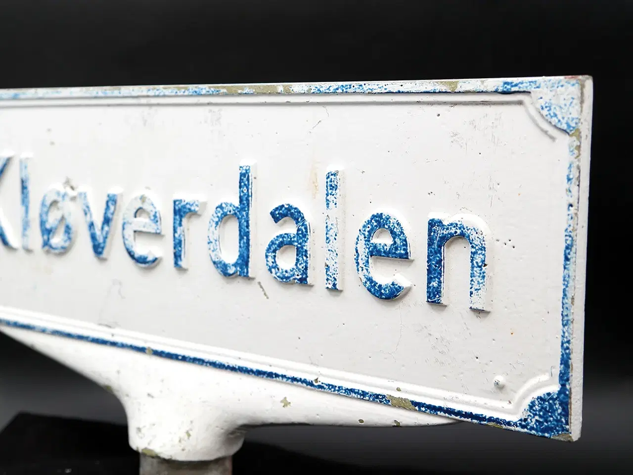 Billede 6 - Vintage dansk vejskilt “Kløverdalen” i aluminium