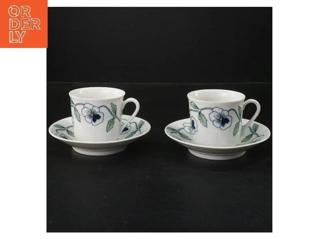 Billede 2 - Sæt med kaffekopper og underkopper (str. Ø 13,5&6x9 cm)