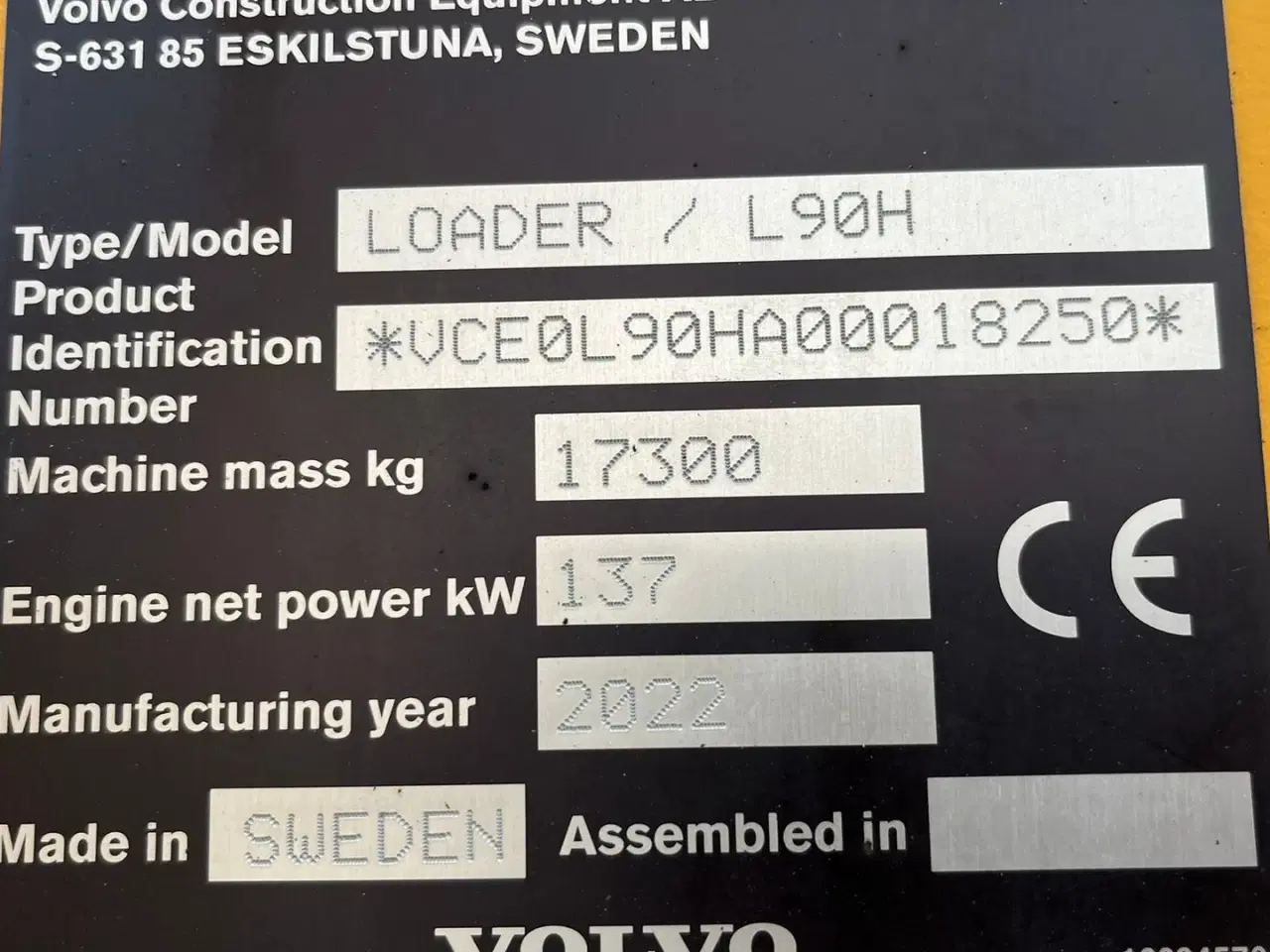 Billede 2 - Volvo L90H DK-Maskine med CDC, BSS, 650mm hjul & centralsmørring OG EVT MED VÆGT SAMT PRINTER