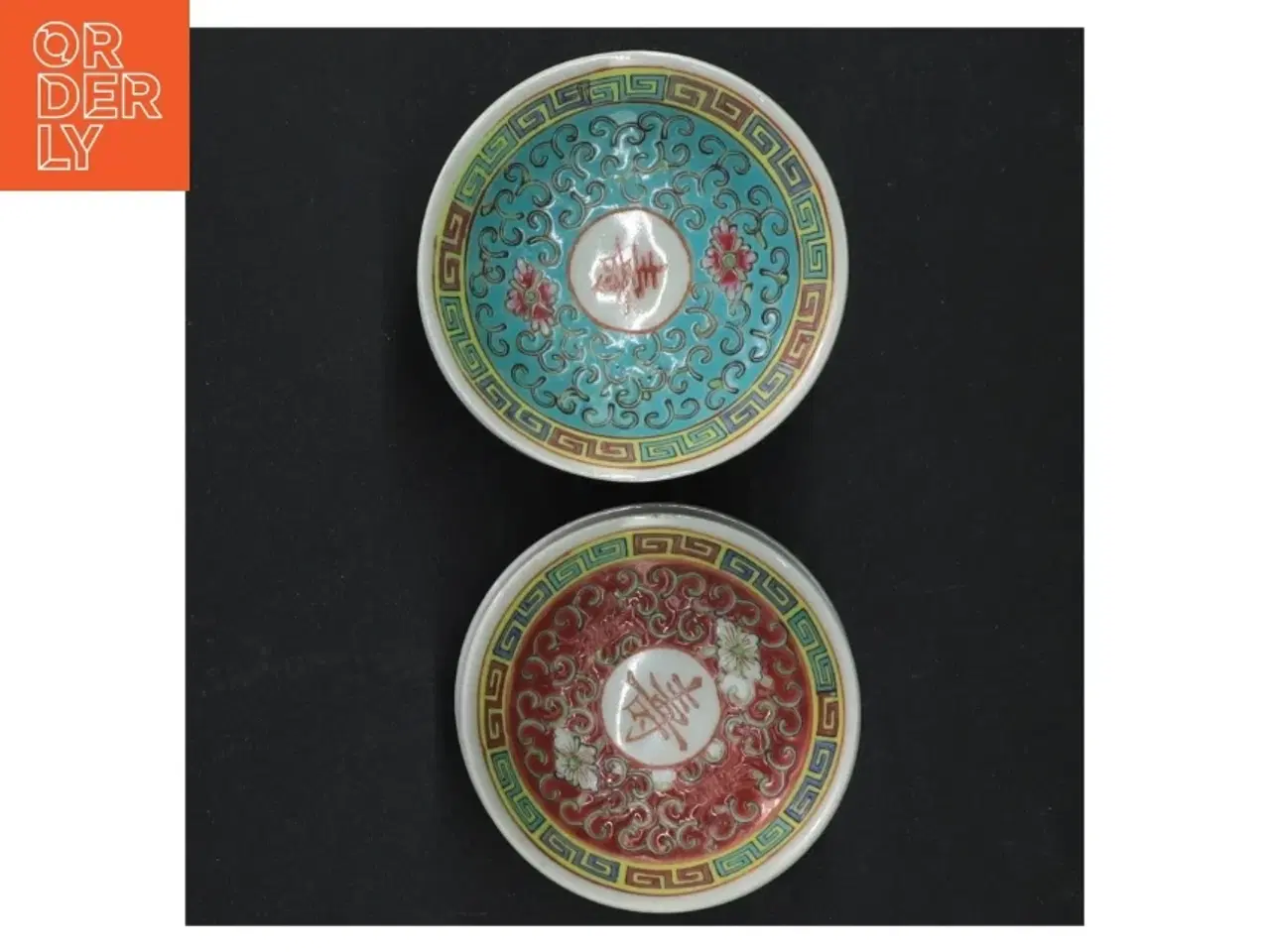Billede 5 - Dekoreret porcelænstallerkener (str. Ø 8 cm)