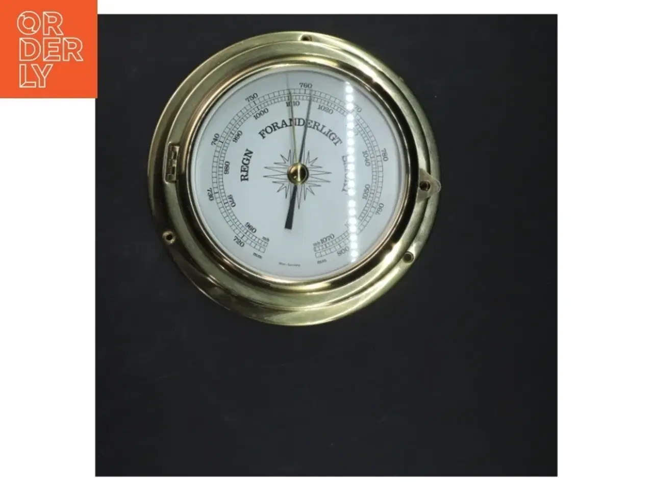 Billede 1 - Messing barometer (str. 6x18 cm)