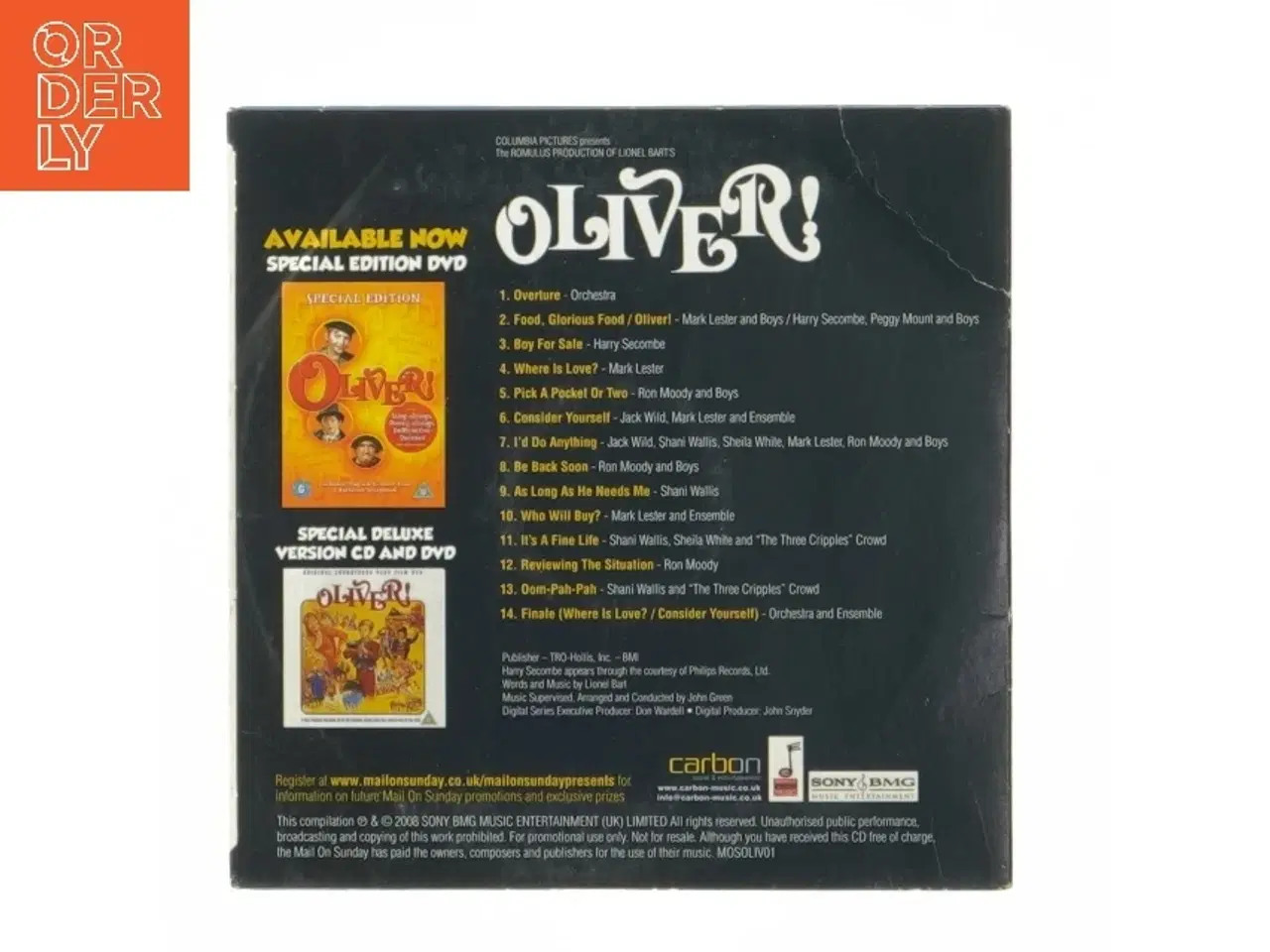 Billede 2 - Original soundtrack CD af Oliver! fra Colgems (str. 12,5x12,5 cm)
