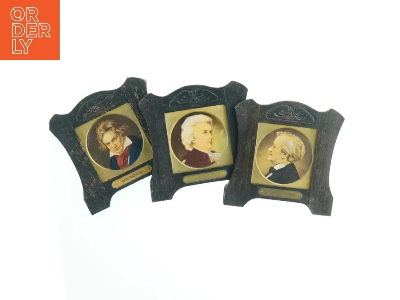 Billede 1 - Tre portræt billeder med rammer (str. 14 x 13 cm. 3 styk)