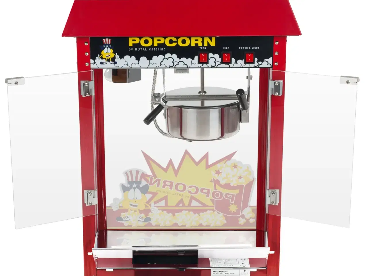 Billede 13 -  Popcornmaskine med vogn 88 L – 1600 W – rød