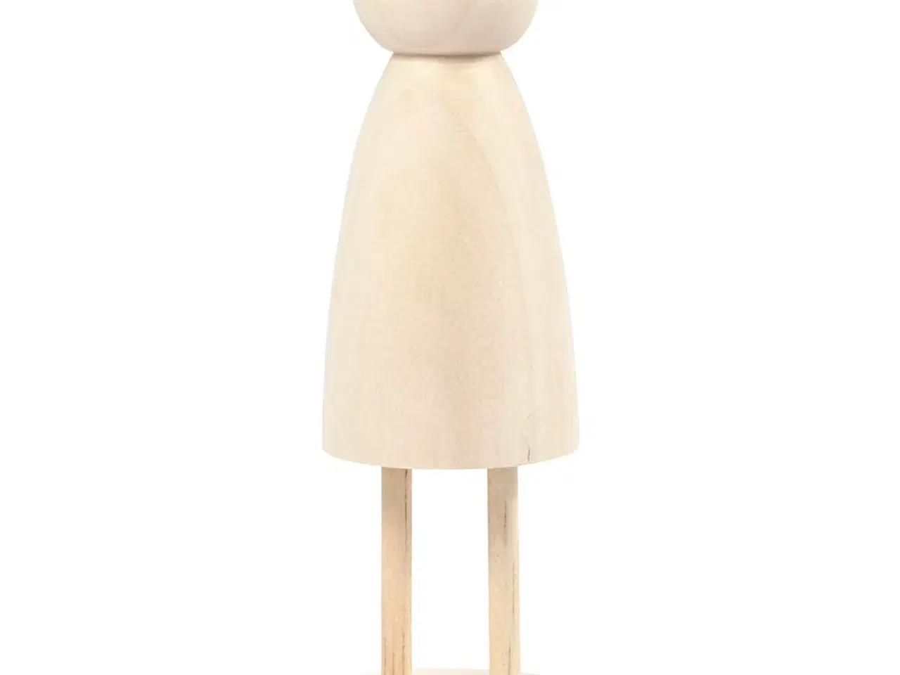 Billede 1 - Elegant Træfigur med Krop og Hoved - 13,8 cm