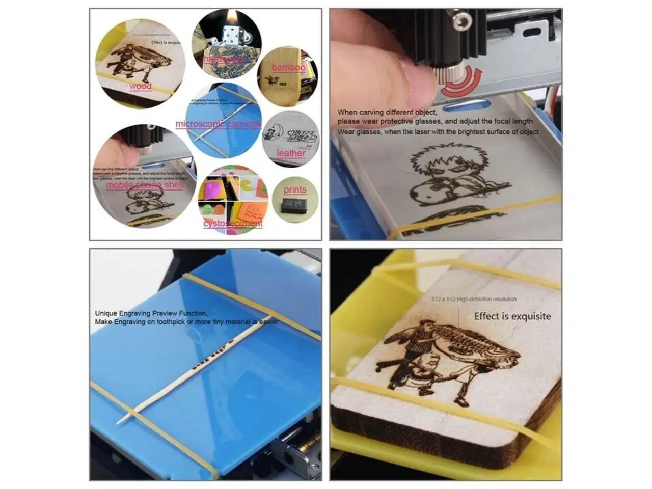 Billede 3 - Laser gravere maskine, 3000 mW laser.