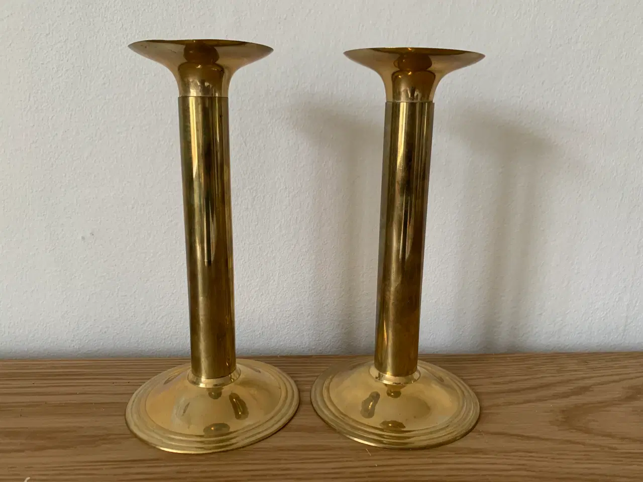 Billede 1 - Messing lysestager, ikke vidt gamle